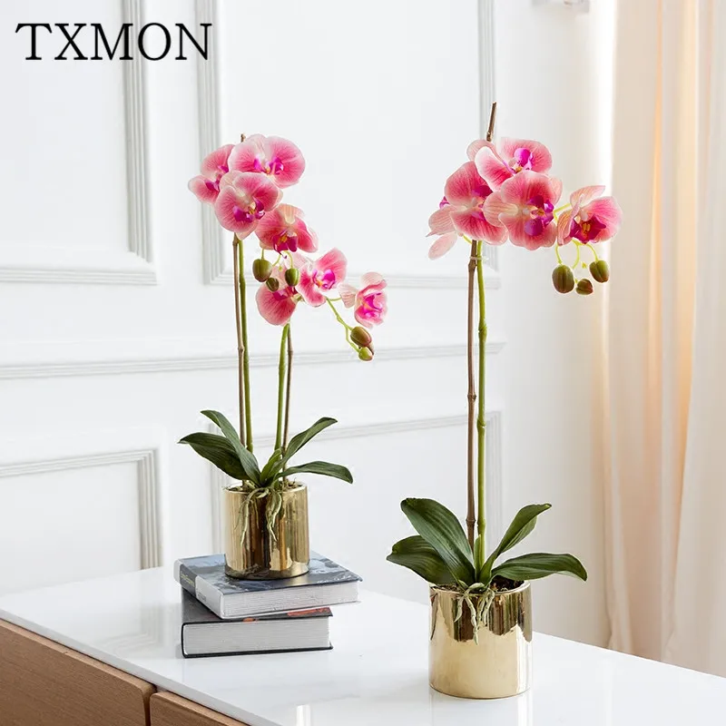 искусственные цветы в горшке Phalaenopsis Моделирование цветок гостиная мебели