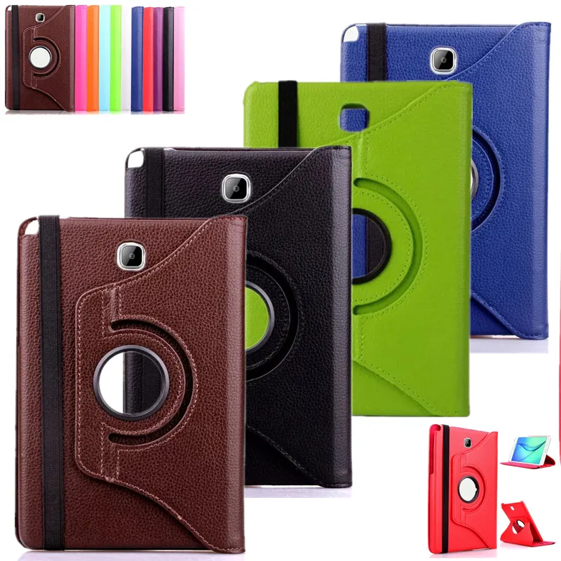 

360 Rotating Cover For tablet Samsung Galaxy Tab A 8.0 Case T350 T351 T355 P350 SM-T355 PU Leather Stand Tablet 8 '' Case+film