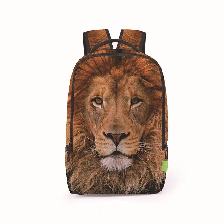 DIOMO 3D ревущий Лев, динозавр, волк и кот с животным узором, школьные сумки для мужчин для подростков, рюкзак с динозавром, роскошный рюкзак