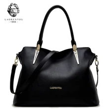 LAORENTOU Cowhide Leather Shoulder Bag Ladies Leather Luxury Handbags Women Bags Designer Ladies Shoulder Bag Casual