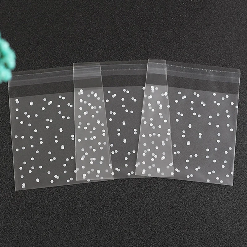 

100pcs Dot Gift Bags For Cookies Biscuit Candy Bag Self Adhesive Seal Wrapping birthday candy party Supplies Plastic bags