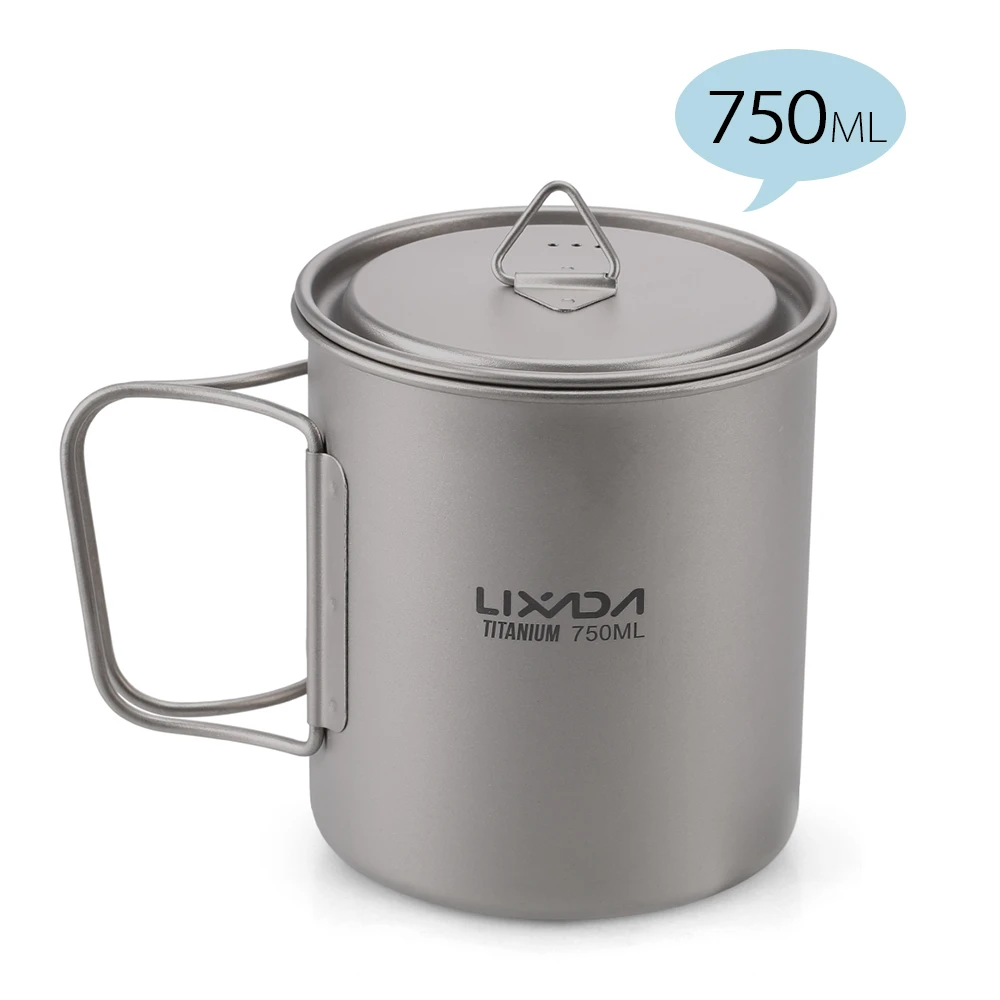 Lixada Ultralight 750ml Titanium Mug Titanium Cup Camping Picnic Water Mug Tableware Travel Coffee Tea Pot With Foldable Handle Outdoor Tablewares Aliexpress
