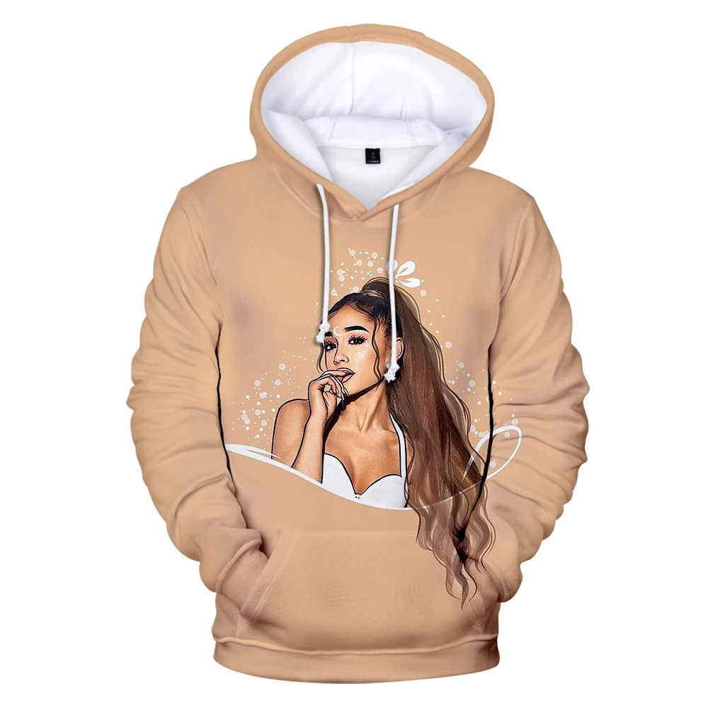 Ariana Grande Новый горячий хип-хоп Harajuku hoodie 3D Толстовка с капюшоном для женщин/Мужская рубашка с круглым вырезом Авангард 3D hoodie XXS-4XL