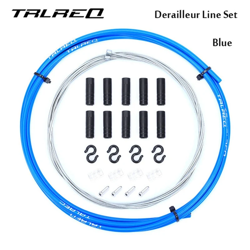 TRLREQ 4 мм переключения передач переключатель комплекты MTB велосипед трубка тормозной магистрали комплекты 5 мм горный тормоз для дорожного велосипеда кабель велосипедные аксессуары - Цвет: Blue 1
