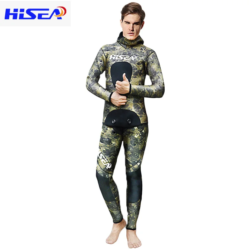 

HISEA 3.5mm Japan Yamamoto Hooded Diving Suit Wetsuit for Adult Underwater Cave Diving Scuba Free Diving Wetsuits Spearfishing F
