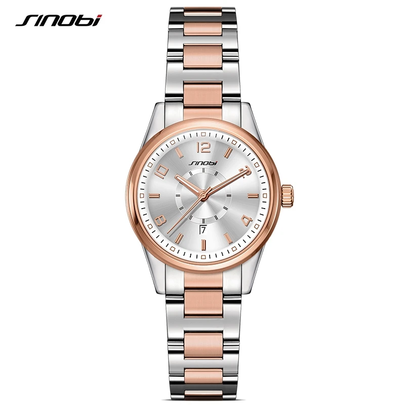 SINOBI Fashion Women Wrist Watches Top luxury Brand Female Waterproof Quartz Clock Ladies Wristwatches Mode Montres