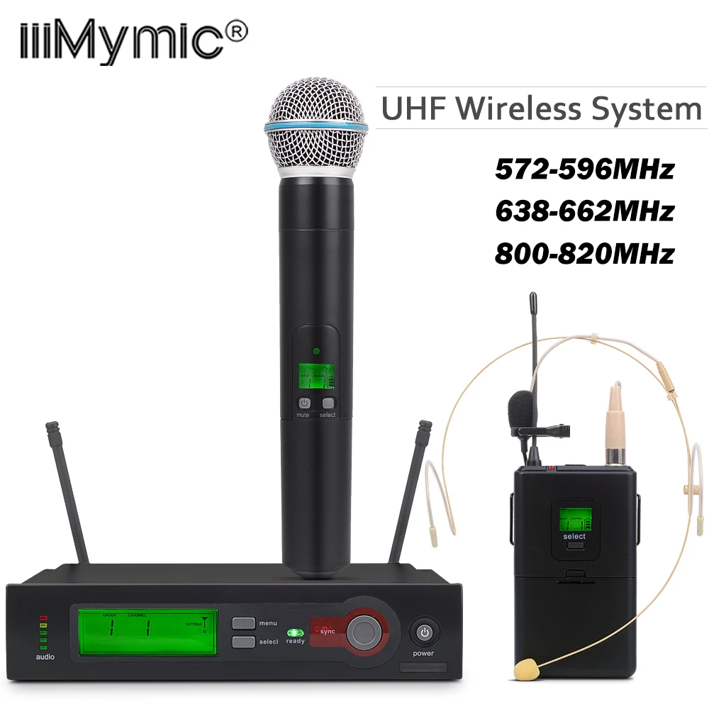 UHF SLX24 PRO беспроводной микрофон системы супер кардиоидный ручной+ SLX14 поясной+ лацканы+ гарнитура микрофон для сцены караоке DJ