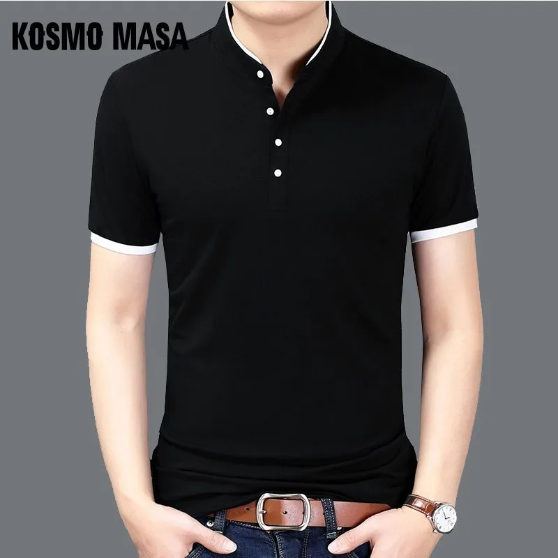 Космо MASA Slim Fit Повседневная рубашка поло для мужчин хлопок короткий рукав 5XL