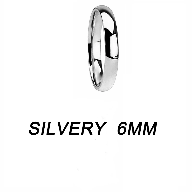 Простое розовое золото кольца для Для мужчин Для женщин пластина с серебряное кольцо нержавеющие стальные кольца ювелирные изделия обручальное кольцо пара аксессуары кольца - Цвет основного камня: Silvery6mm