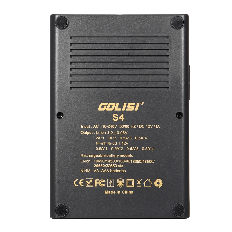 Golisi S4 HD 2.0A интеллектуальное зарядное устройство ЖК-дисплей умный литий-ионный Ni-cd/Ni-md/AAA/AA аккумуляторная батарея