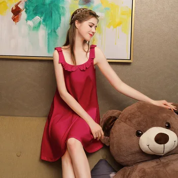 

Princess Nightdress Summer Cotton Sexy Nightdress Lovely Fresh and Loose Nightdress All-cotton Nightdress