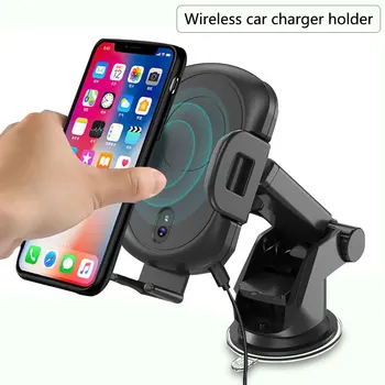 

Infrared wireless car charger bracket for iphonex xs xr samsung rotatable automatic induction fast car charger holder for huawei