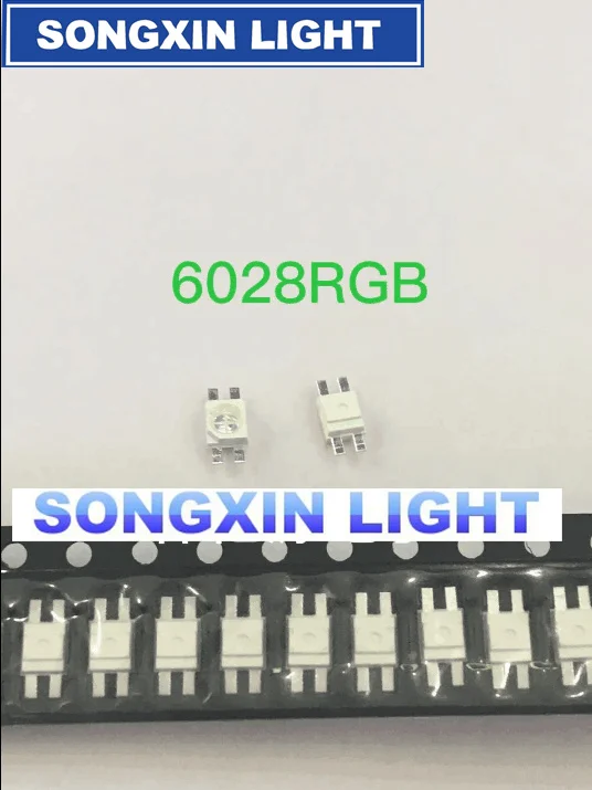 100 шт. SMD 3528/6028 RGB светодиодный общий анод чип SMT триколор(красный зеленый синий) 1210 светящийся вниз светоизлучающий диодный светильник