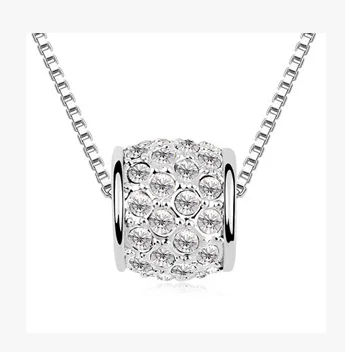 Горячая Австрийский Хрустальный шар посеребренные ожерелье и серьги набор Shambala классический дизайн - Окраска металла: white