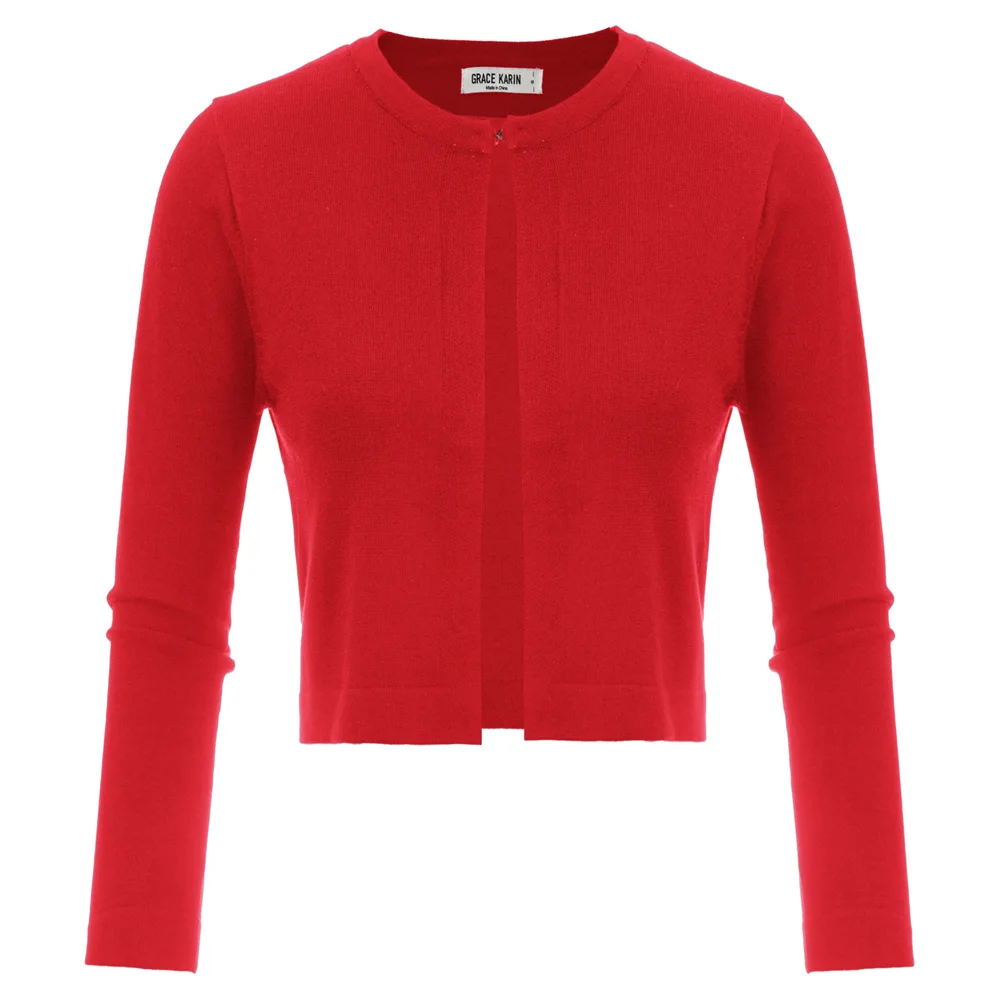 Женский кардиган вязаный Открытый спереди с крючком на каждый день рукав 3/4 вырез