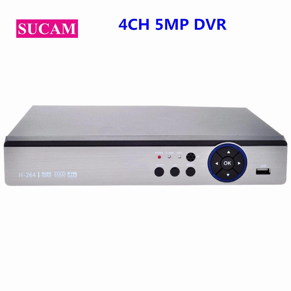 

SUCAM 4CH 5 IN 1 5MP Digital Video Recorder Hybrid NVR 5MP AHD DVR Support 5MP AHD TVI CVI Analog IP Camera Support 3G Wifi PTZ