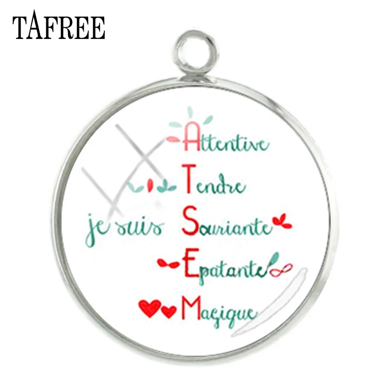 Подвеска TAFREE с изображением французского сердца учительницы матери Подвески 20