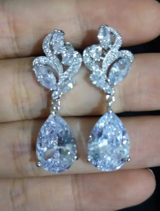 white gold Bettyue, брендовые, модные, ААА циркониевые, разноцветные, симмертрические, ювелирная форма, серьги для женщин, влюбленных, элегантный, свадебный подарок - Окраска металла: white gold