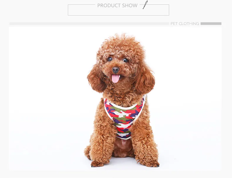 Hoopet Camouflage Pet Dog Summer Clothes Breathable Mesh Vest Sleeveless Small Dog Vest Summer for Teddy Poodle Pomeranian (4)
