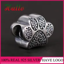 Лапы принты, Шарм с прозрачными фианитами fits дизайнерские браслеты украшенное кубическими камнями циркония женщин DIY тонкие ювелирные изделия оптом