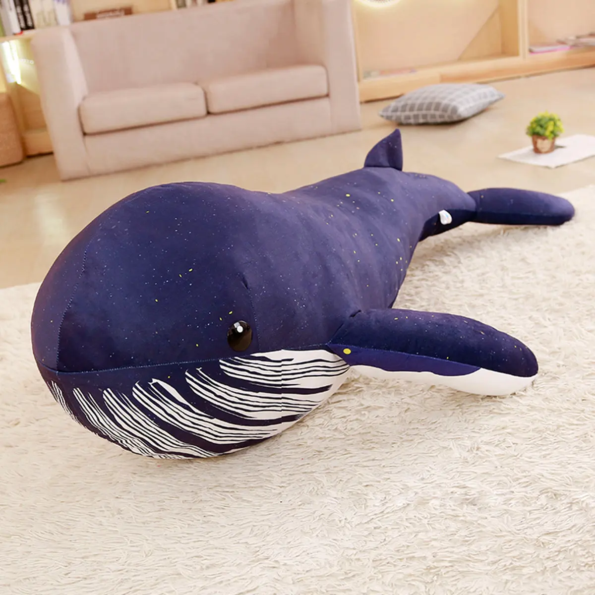 60 80cm Cartoon Whale Plush Toy Shark Big Pillow Whale Cushion Large Home Decor Fish Stuffed 5