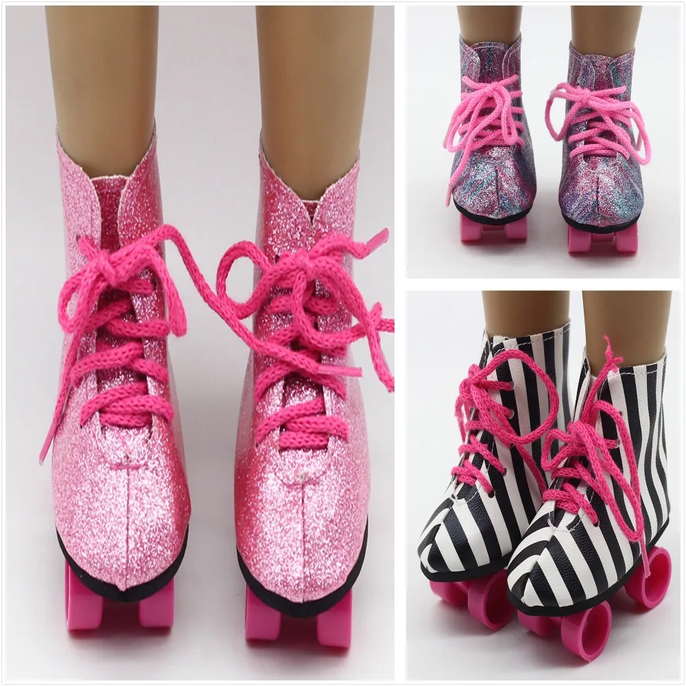 10 пар/лот роликовые коньки для 18 дюймов American Girl Doll повязки катание обувь для сапоги для шарнирных кукол Кукла аксессуары Рождественский