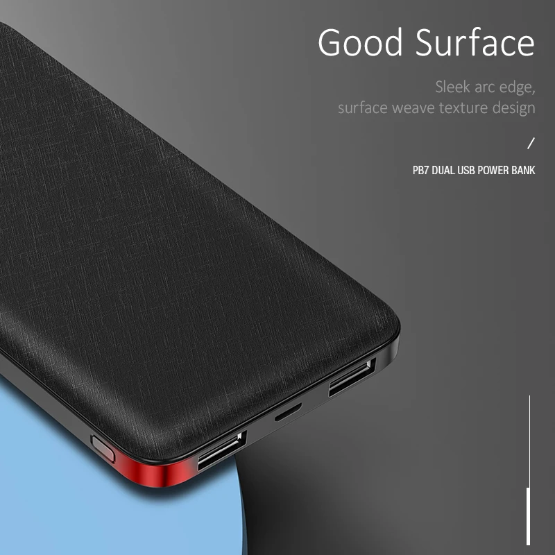 USAMS 10000 мАч двойной USB выход Быстрая зарядка Powerbank для Android и iOS портативное