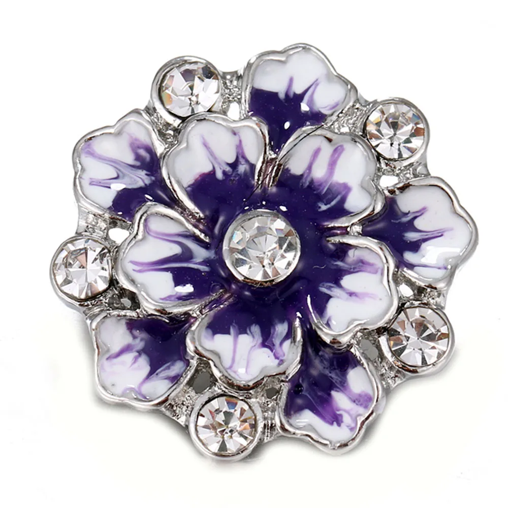 10pcs/lot 2018 New Snap Jewelry Flower Vintage Metal 18mm Snap Buttons for 18MM snap Bracelet for women