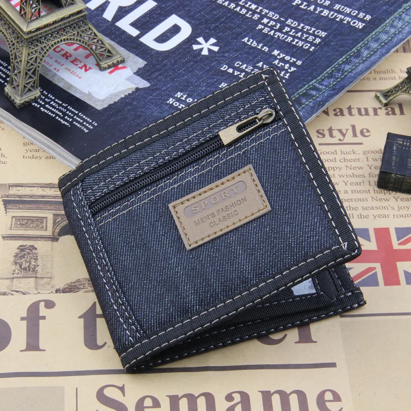 2018 New Vintage Denim Blue Jeans Canvas Wallets Women / Men Quality