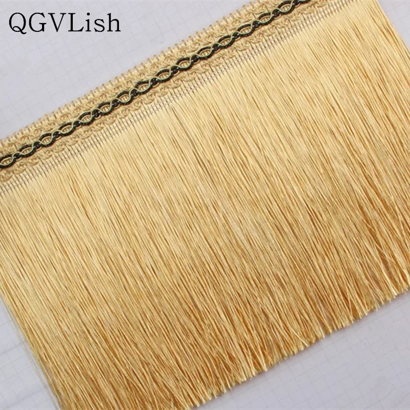 

QGVLish 12M/lot 20cm Wide Long Tassel Fringe Curtain Lace Trims DIY Sewing Sofa Stage Garment Latin Dress Edge Decor Lace Ribbon