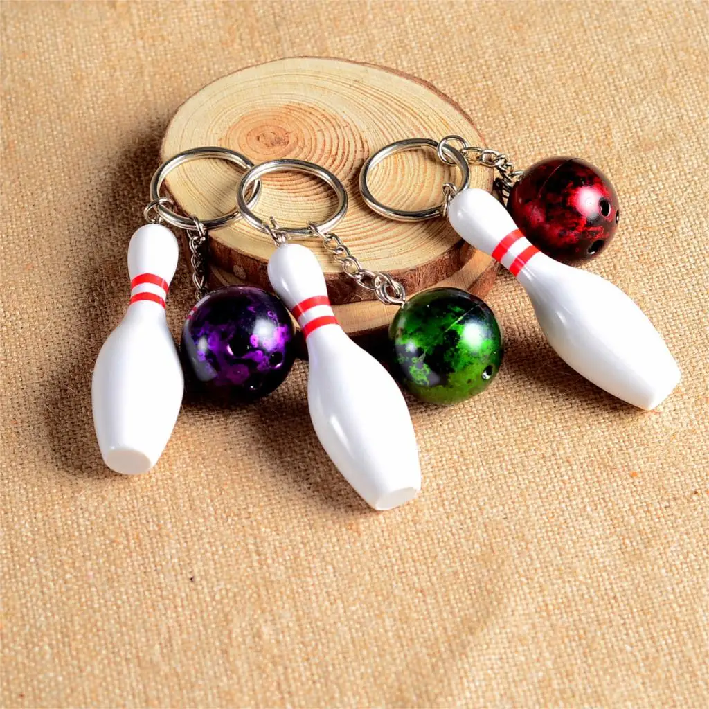 New Design Bowling metal Keychain Car Key Chain Key Ring Sports Hot Sale Keyring pendant For Man Women Gift wholesale #1-17164