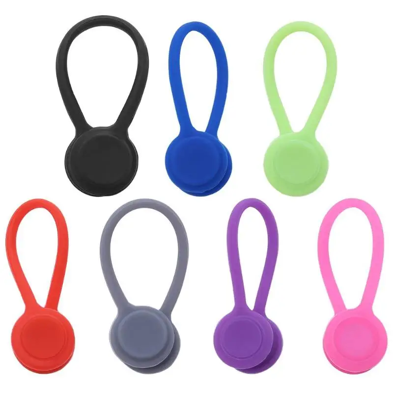 

1PC Silicone Earphone Cable Organizer Gadgets Winding Device Wire Storage Magnetic Key Hooks Headset Bobbin Winder