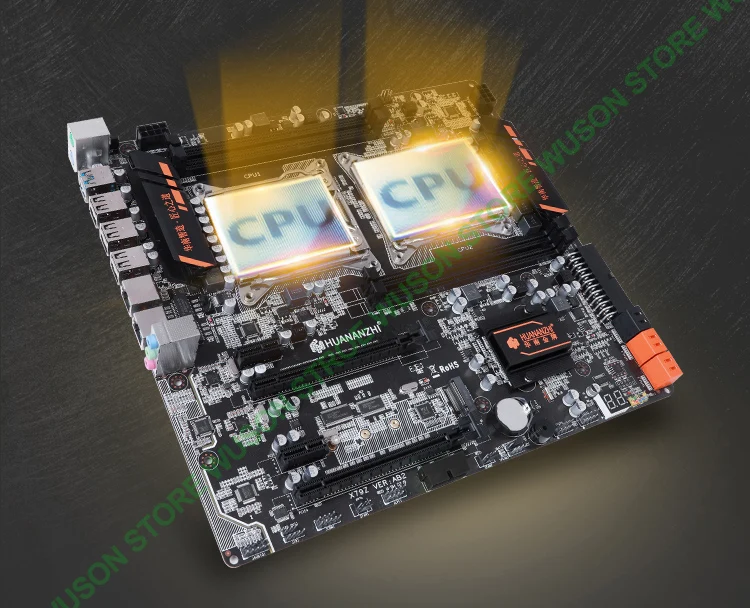 HUANAN ZHI обновленная Материнская Плата dual X79 Pro с разъемом M.2 SSD скидка материнская плата Процессор Intel Xeon E5 2680 V2 RAM 128G(4*32G