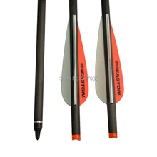 6/12 шт. 2" Истон флюгер углерода Охотный арбалет с употреблением желтого зубчика-болты стрелки прямолинейность+/-0,001" для стрельбы из лука Охота Стрельба