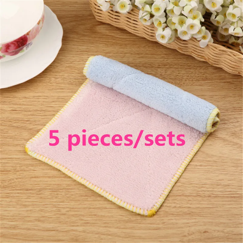 5 pieces/sets of microfiber double sided absorbent lint free cloth
