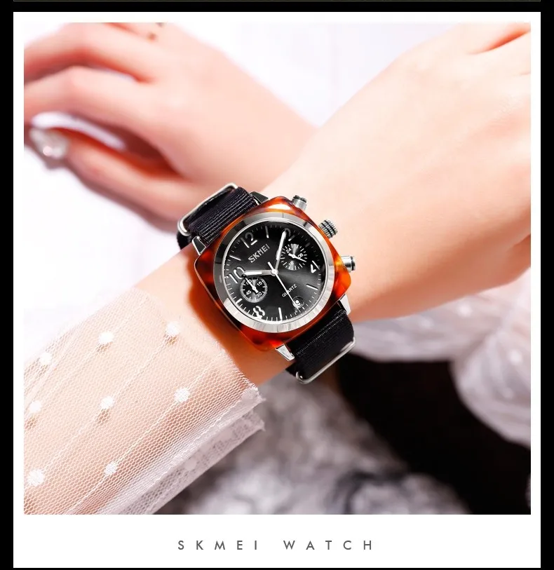 SKMEI Luxury Fashion Women Watches Men Quartz Wristwatches Waterproof Stopwatch Multi-dial Quartz Watches relogio feminino 9186