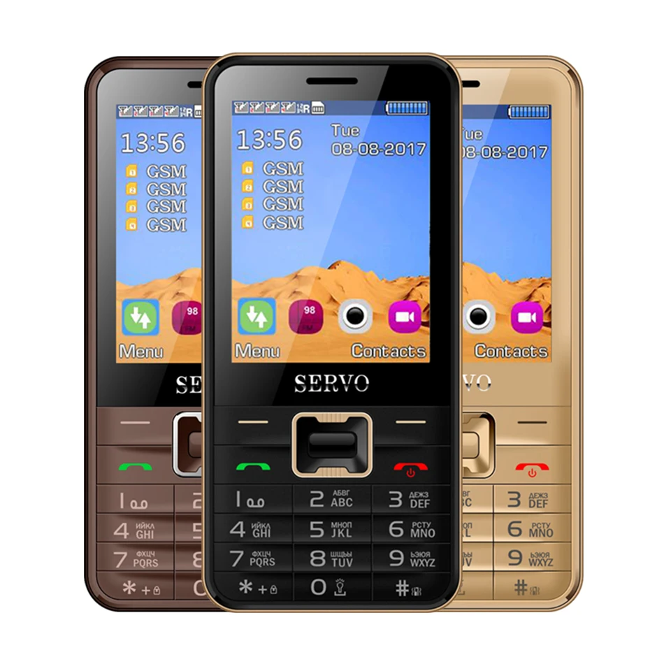 Quad Sim сотовый телефон Band 2 8 дюймов 4 sim карт ожидания Bluetooth фонарик MP3 MP4 GPRS Servo