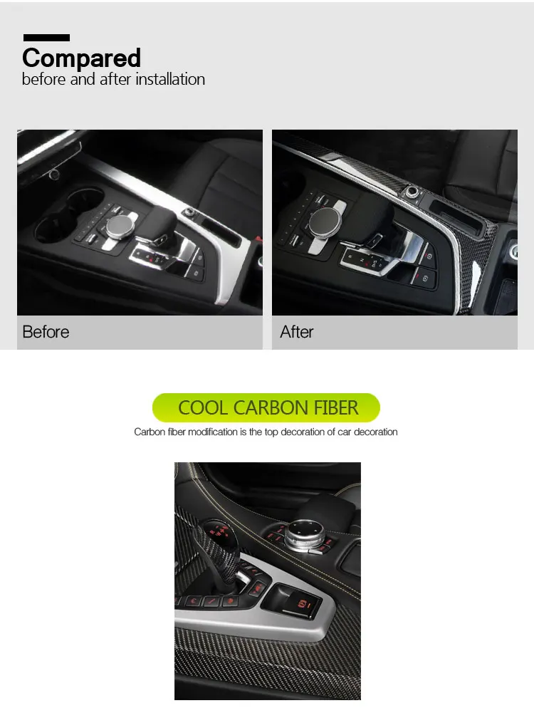 BetterHumz аксессуары для салона автомобиля из углеродного волокна с зубчатыми полосками для Audi A4 A5
