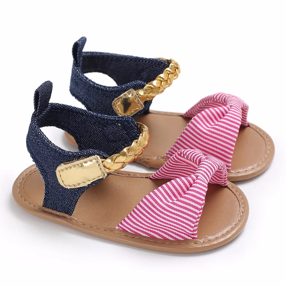Puseky/летние сандалии для маленьких девочек; детская обувь; парусиновые сандалии в горошек с бантом для маленьких девочек; обувь для новорожденных; пляжные сандалии Playtoday; 0-18 месяцев