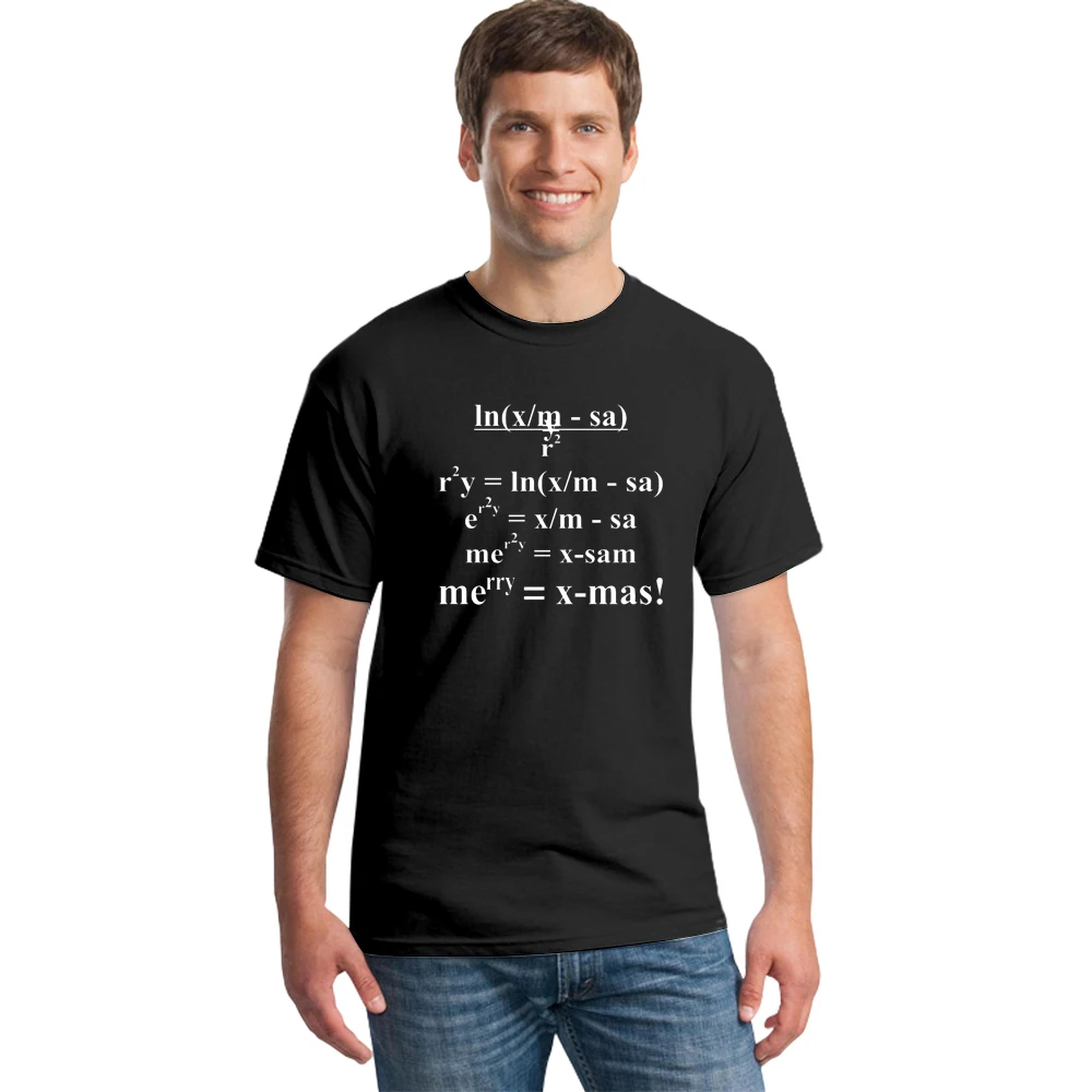 

Merry Christmas Math Formula Funny Mens Tshirt Xmas Code Printed Christmas T Shirts 2018 New Fashion Men Cotton Casual Top Tee