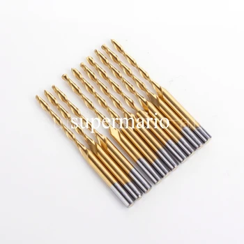 

10x 1/8'' Titanium Coated Carbide CNC Two Double Flute Ball Nose Bit 2mm x22mm