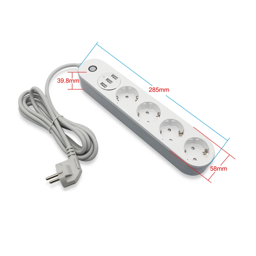 Wifi Smart power Strip розетка переносная лента вилка адаптер 4 розетки ЕС вилка с 3 usb-портом многофункциональная Домашняя электроника