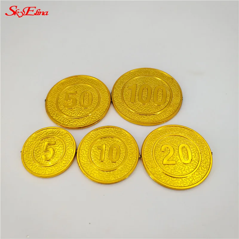 Buy 100pcs Plastic Gold Plated Toy coins Pirate Coins Art Collection Gift