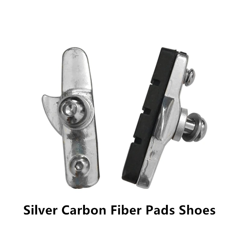 Дорожный велосипед с-тормозной суппорт колодки велосипедные тормозные колодки резиновые блоки светильник-вес сменный для Shimano* 1pr EOOZ - Цвет: Silver shoes carbon