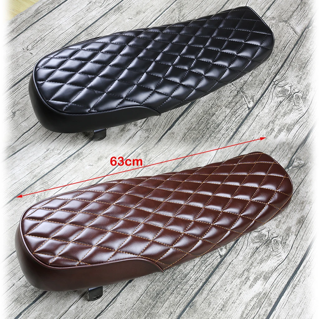 Motorcycle Cafe Racer Seat Flat Saddle For Vintage Street Bike Motorcycle Seat Rhombus Seat Saddle