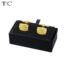 EMS черный PU высокое качество мужские запонки коробки для хранения ювелирных изделий Подарочная упаковка держатель