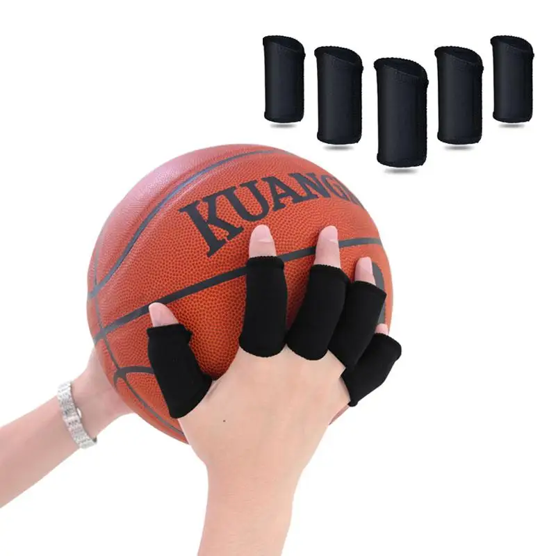 10Pcs Finger Protector Sleeve Support Basketball Sports Aid Arthritis