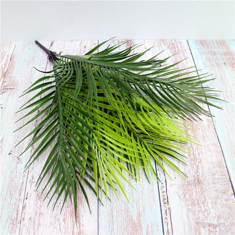52 см искусственные пальмы зеленые листья растения пластиковые горшечные бонсай листья сад дома свадебный стол украшения