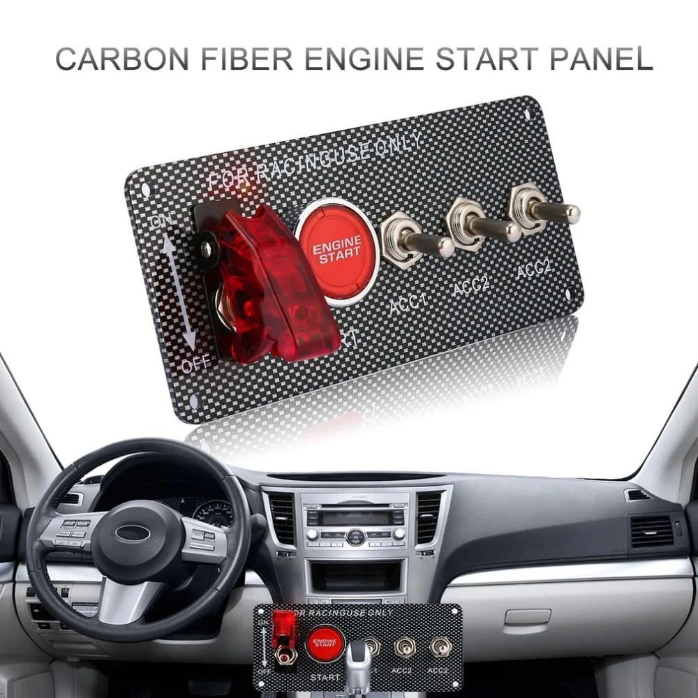

2018 Car 12V Switch Ignition Engine Panel Switching Start Push Racing Car Button 2 Toggle