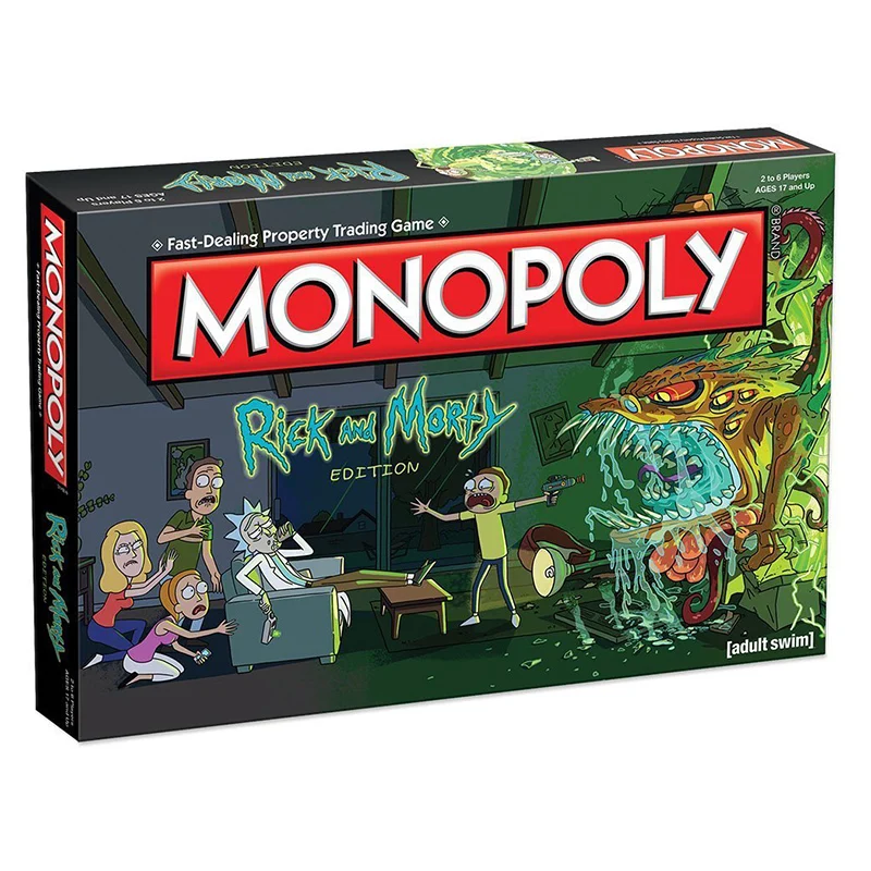 

TV Show Rick and Morty MONO-POLY Board Game Adult Swim Series Collector's Edition Brand New Sealed Ricjk and Morty Figure